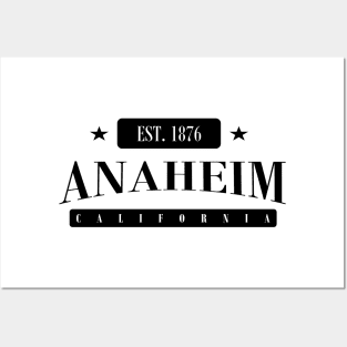 Anaheim Est. 1876 Standard Black Posters and Art